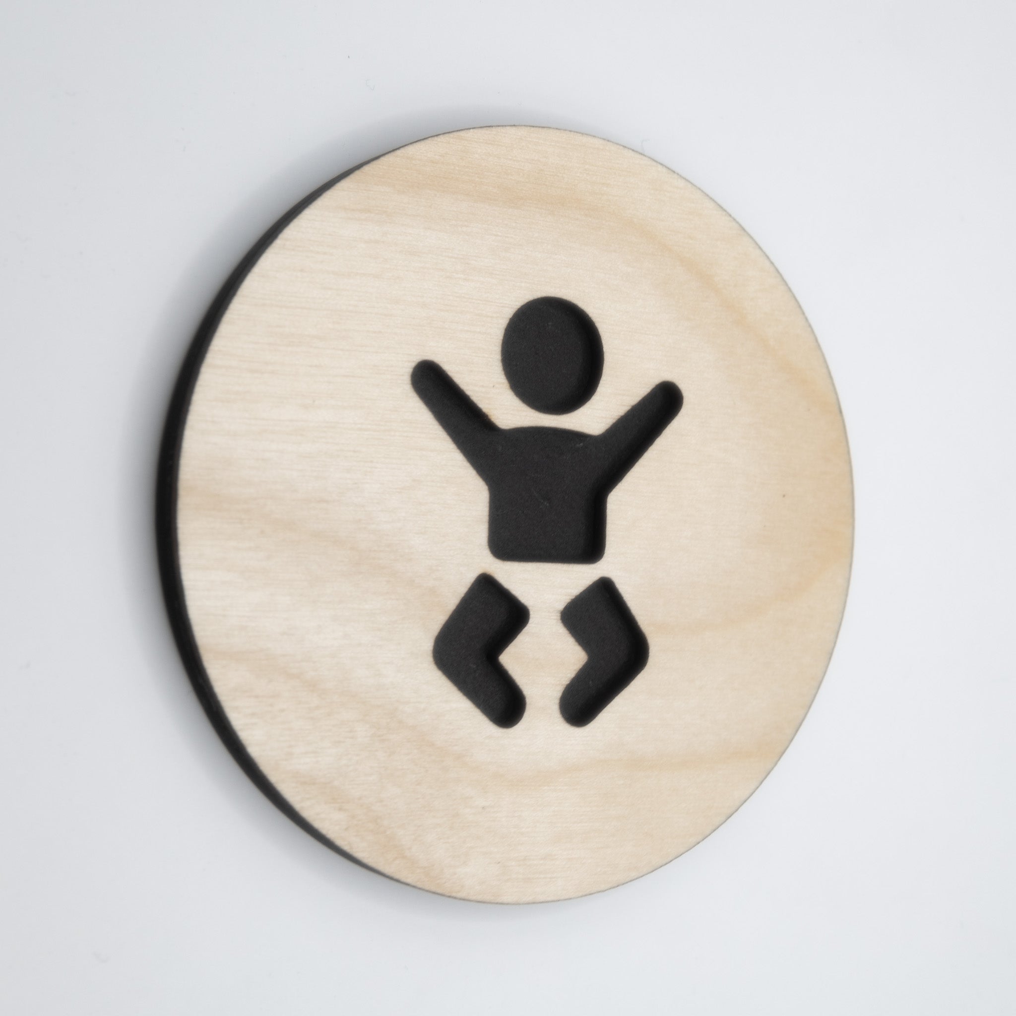 Modern self-adhesive baby changing door sign