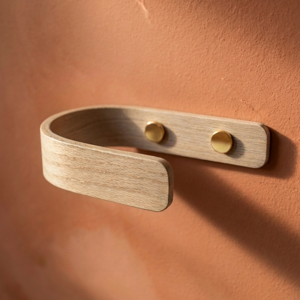 Designer Oak Curtain Holdbacks | Brass | Pack Of 2