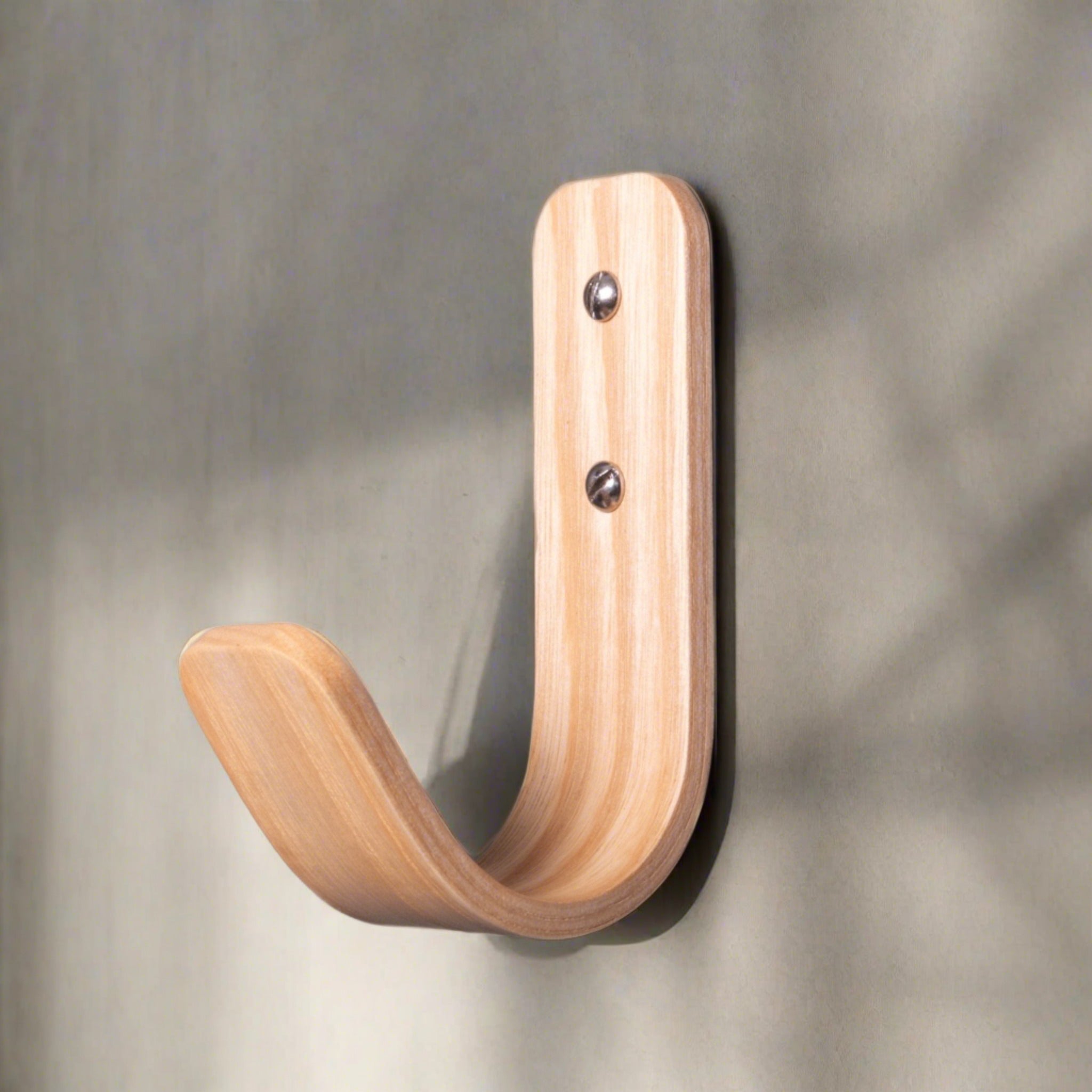 Ash Wall Hooks | Curved Wooden Coat Hooks | Heavy Duty | Handcrafted in UK