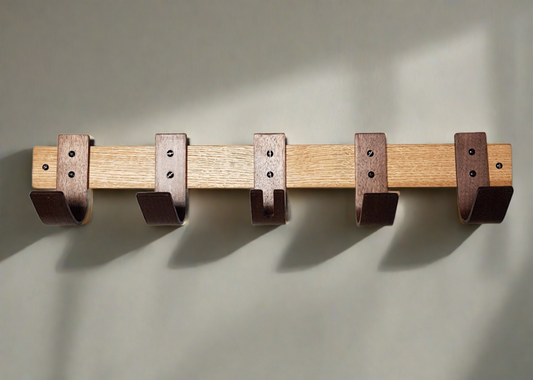 Designer Coat Rack - Key Storage - Oak Walnut