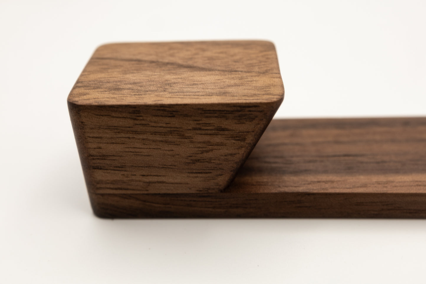 side view of the walnut coat hook