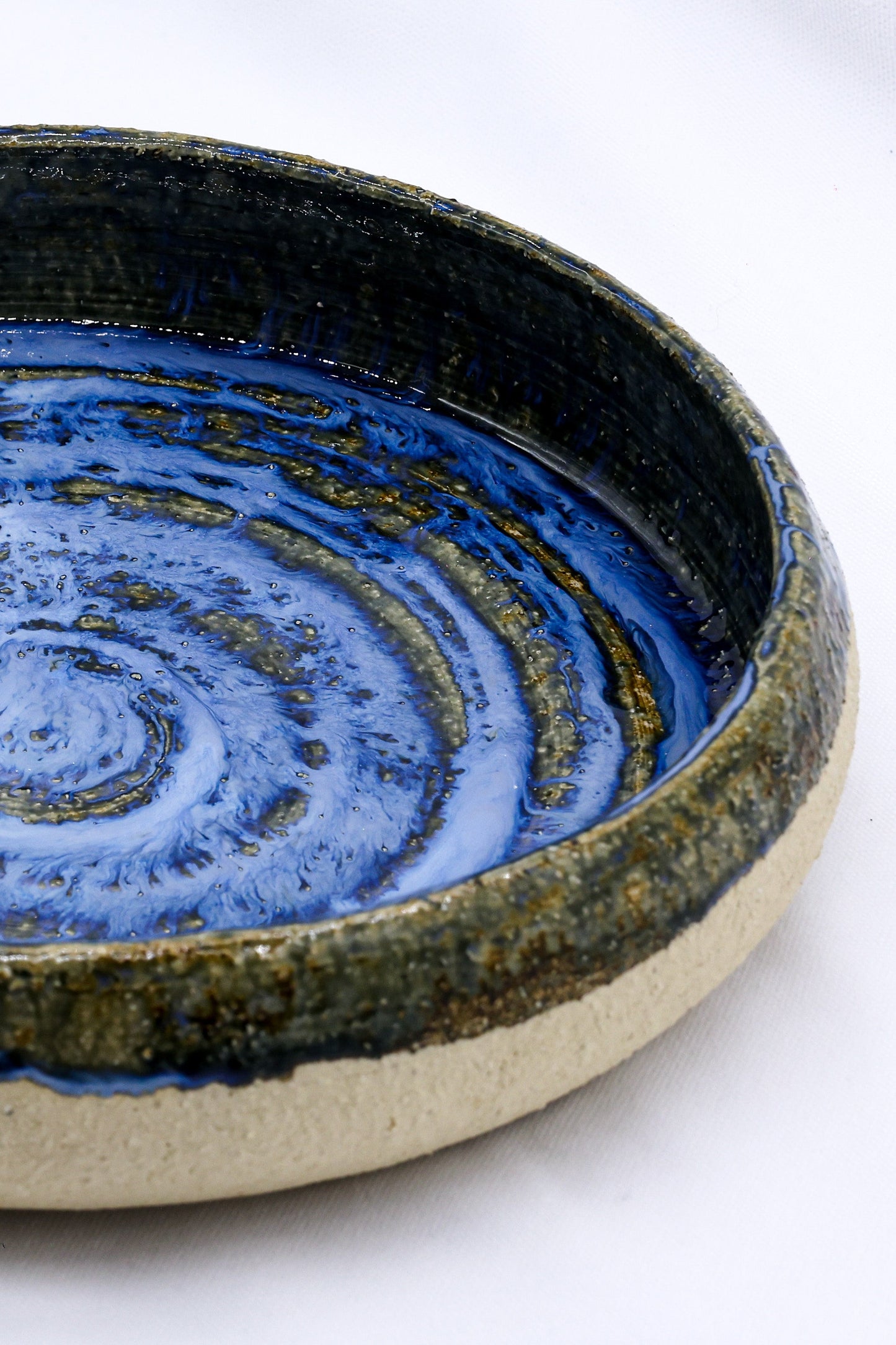 10 inch Aegean Whirlpool Handmade Milled Stoneware Large Ceramic Plate