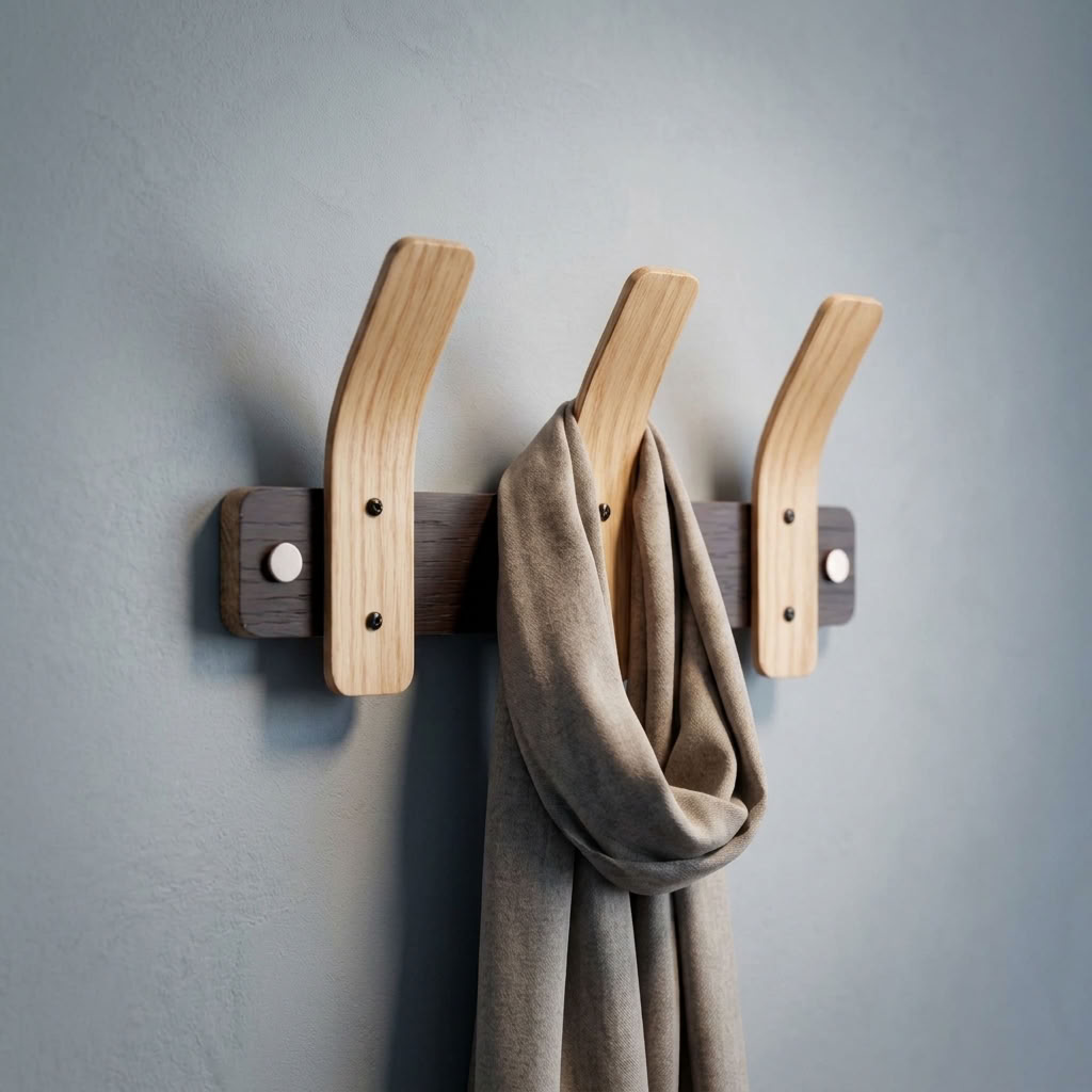 Oak Coat Rack | BL Tordu Silver