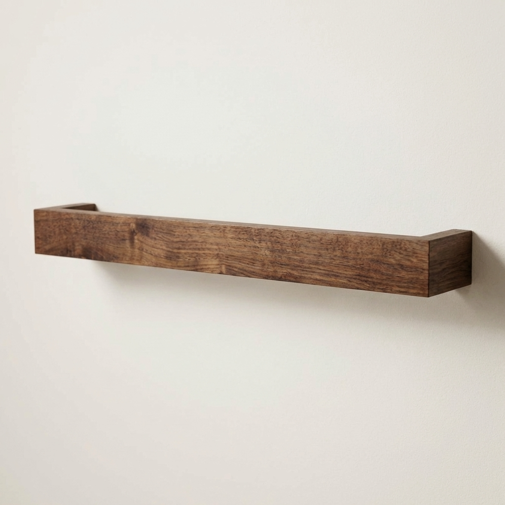 Black walnut towel holder for Scandinavian or modern décor