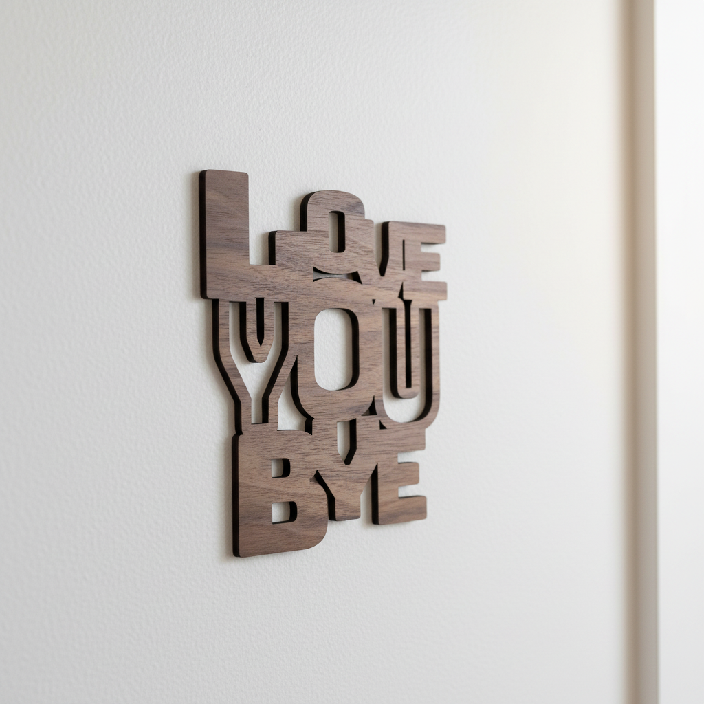 Love you bye sign wall art on the wall 