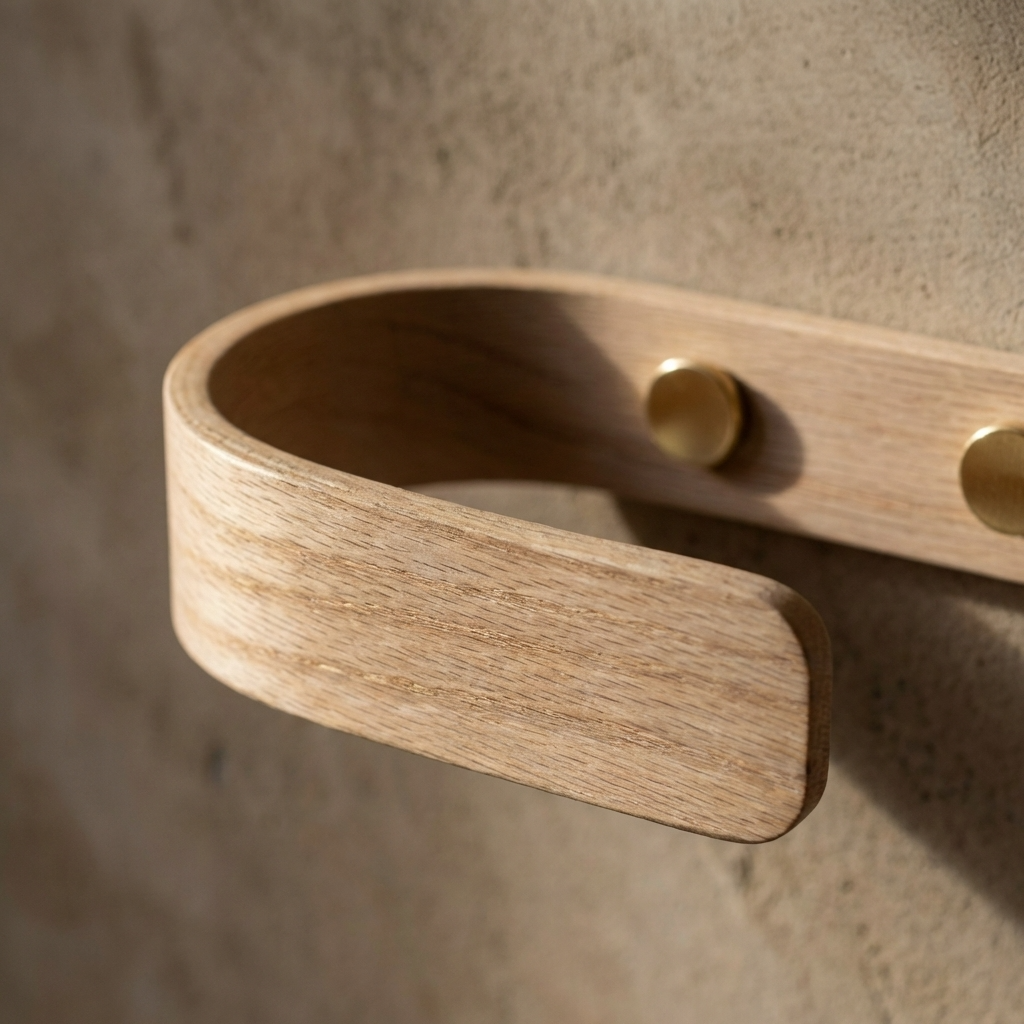 Designer Oak Curtain Holdbacks | Brass | Pack Of 2