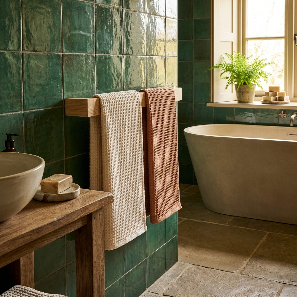 Minimalist ash towel rail for kitchen or bath