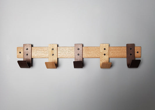 Early Morning Coat Rack With Walnut and Oak Hooks - NOIR.DESIGN