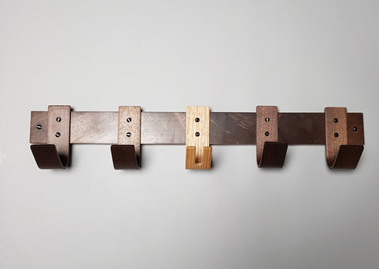 Late Evening Coat Rack with Walnut Hooks and Oak Key Hook - NOIR.DESIGN