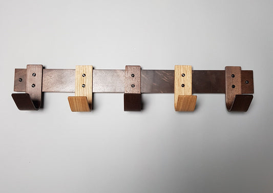 Late Morning Coat Rack with Walnut and Oak Hooks - NOIR.DESIGN