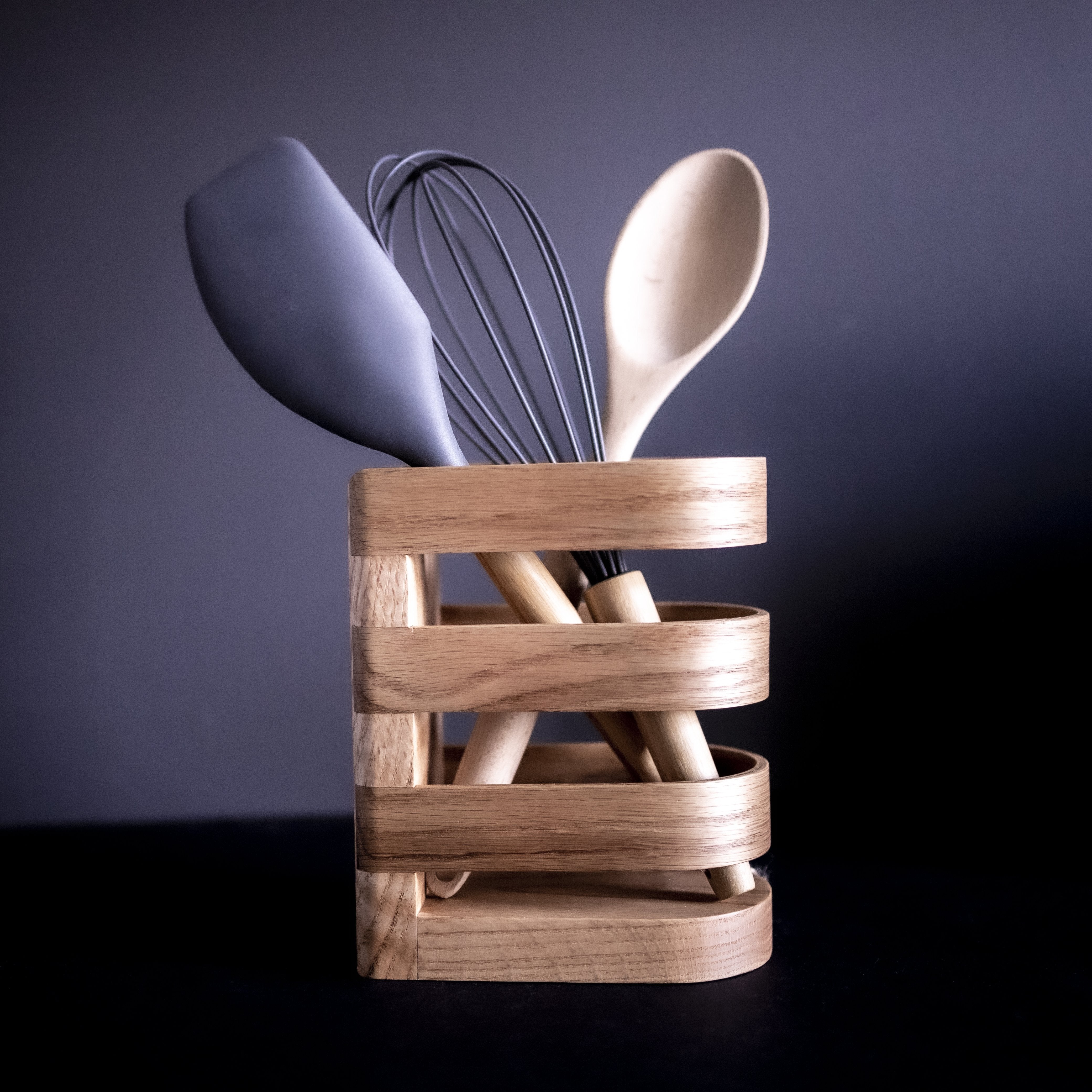 Kitchen Utensil Holder | Solid Oak | Lux