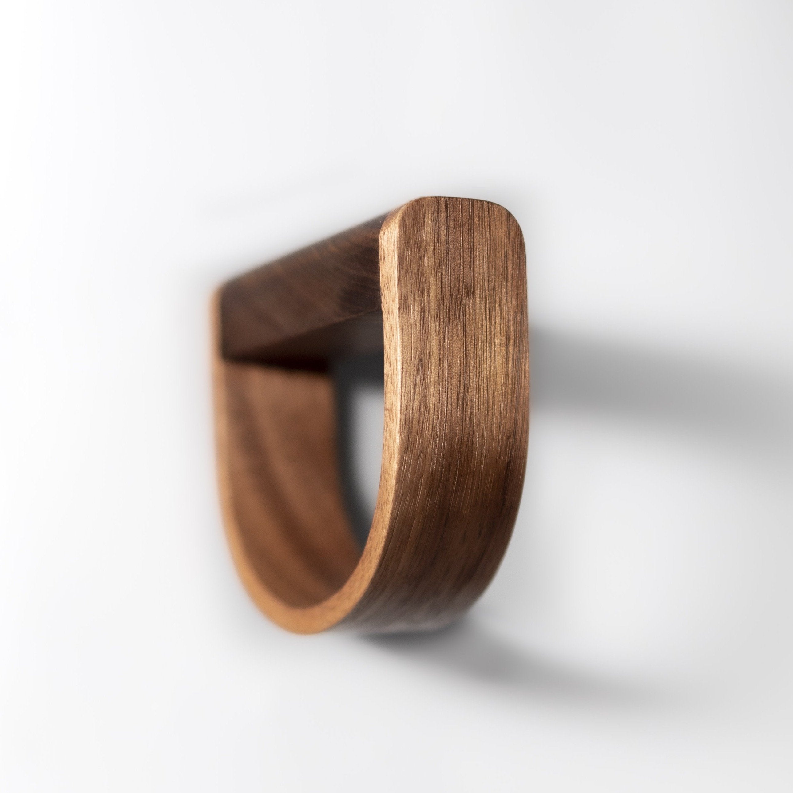 Walnut Headphone Wall Mount | Duo I Wooden Headset Holder | UK Made