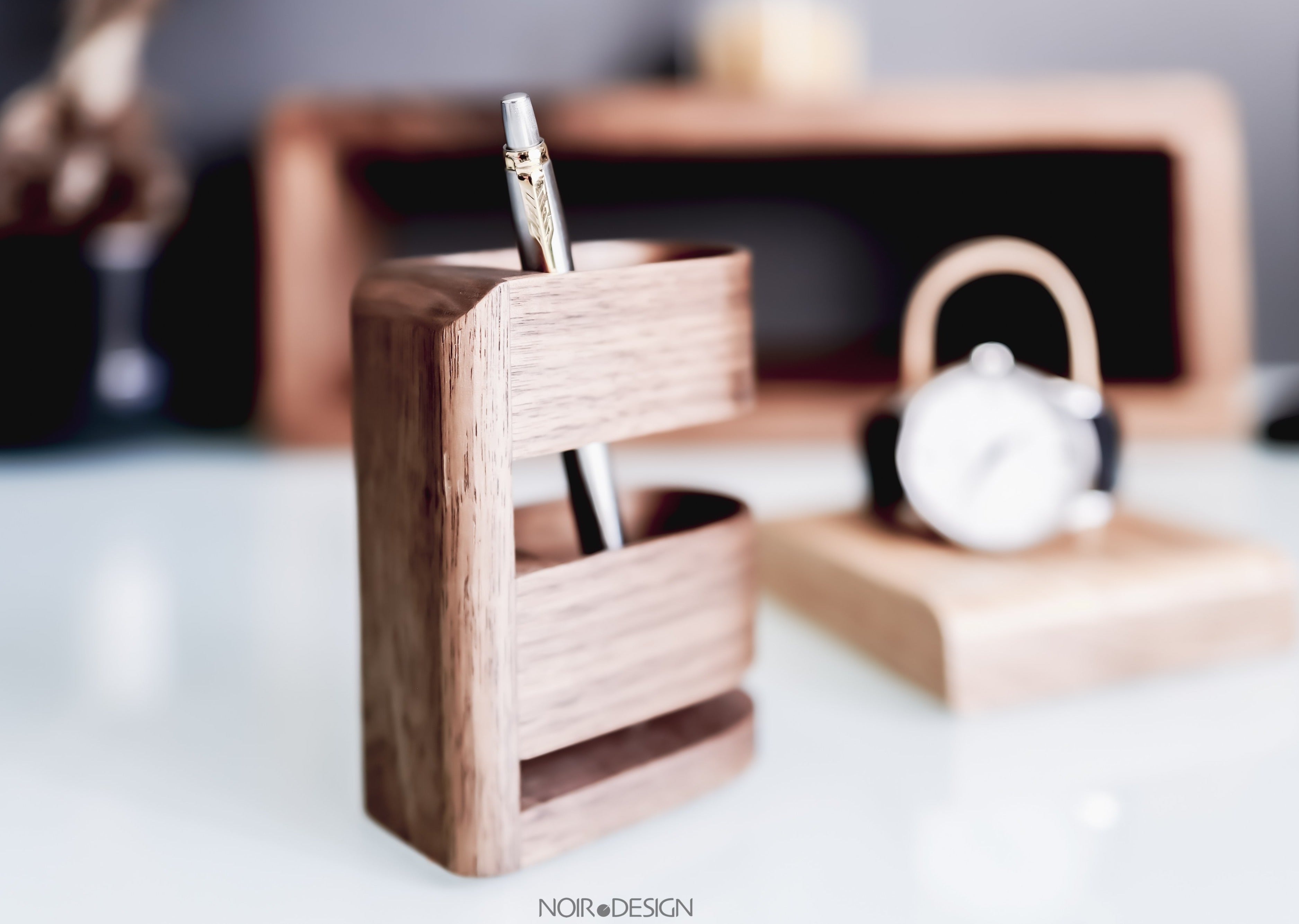 Walnut Pen Pot | Handcrafted Wooden Desk Organizer & Pencil Holder